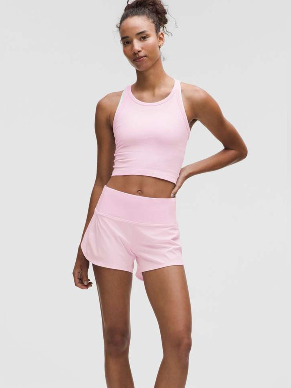 Swiftly Tech Crop Tank in “Pink Organza”